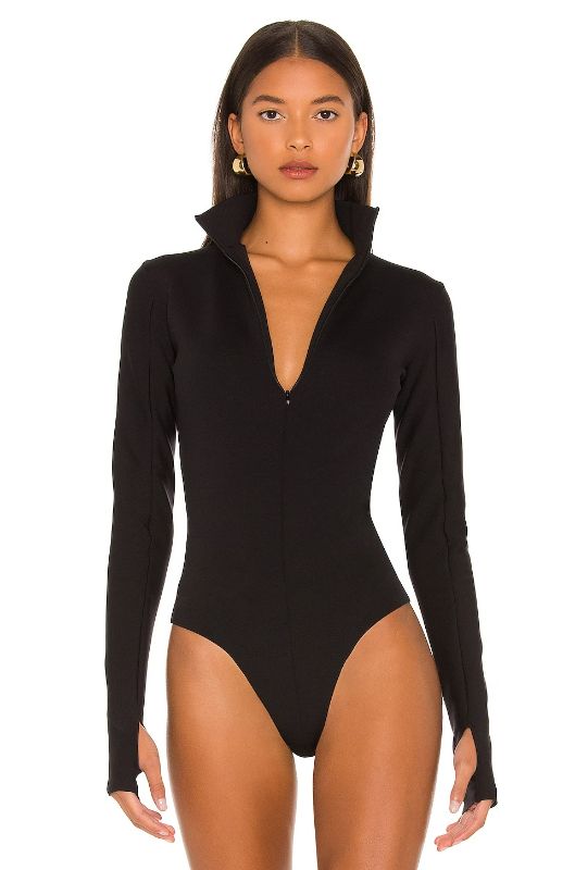 Photo 1 of NESY LONG SLEEVE BODYSUIT WITH ZIPPER - BLACK 6631  - SIZE M