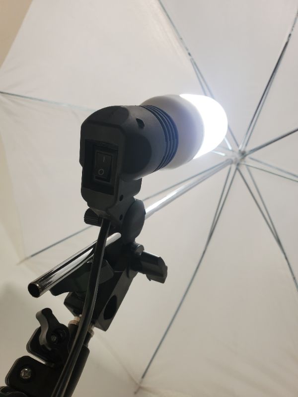 Photo 4 of Lightdow Photographic Photo Umbrella Lighting Kit: Translucent Umbrella + Light Stand + Light Bulb + Lamp Socket