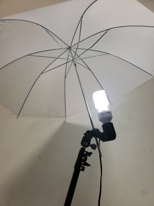 Photo 3 of Lightdow Photographic Photo Umbrella Lighting Kit: Translucent Umbrella + Light Stand + Light Bulb + Lamp Socket