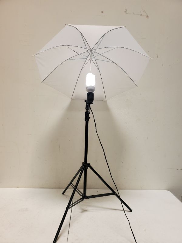 Photo 2 of Lightdow Photographic Photo Umbrella Lighting Kit: Translucent Umbrella + Light Stand + Light Bulb + Lamp Socket