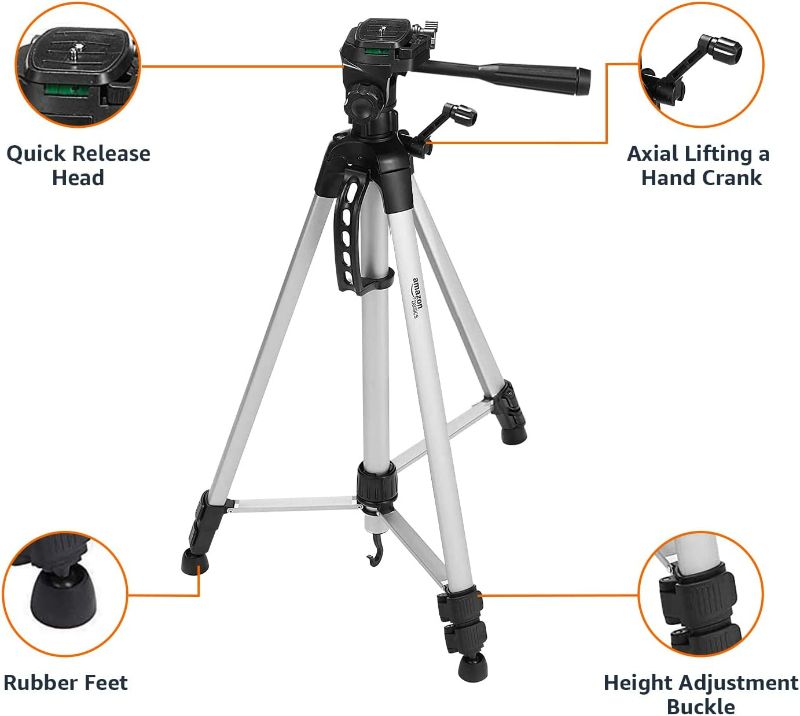 Photo 2 of Amazon Basics 60-Inch Lightweight Tripod, Black