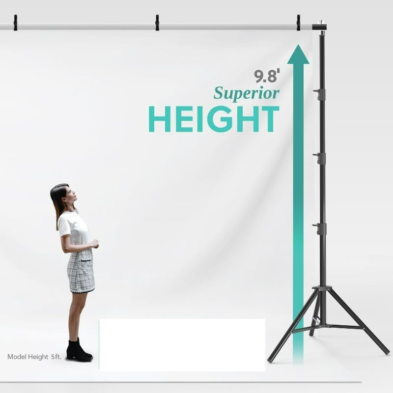 Photo 1 of 9.8 ft. Tall Backdrop Stands, Thicker Pole Heavier & Sturdier Structure, No Wobble, Outdoor Event Background Support