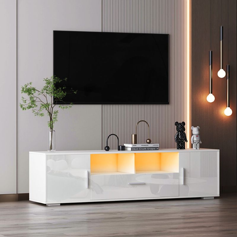 Photo 1 of TV500 White TV STAND SKU: TVSKZ1500W