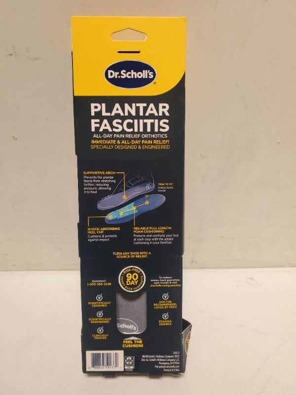 Photo 2 of Dr. Scholl’s Plantar Fasciitis Pain Relief Orthotics for Men's Trim to Fit: 8-13 Men's Size 8-13 1 Pair (Pack of 1) NEW