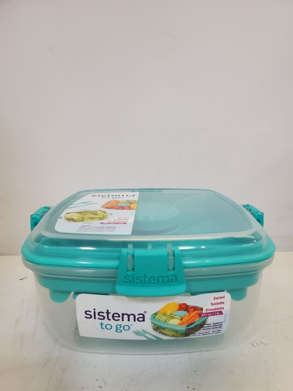 Photo 6 of PACK OF 4 - Sistema Salad Max TO GO Lunch Box | 1.63L Food Storage Container with Individual Compartments **READ NOTES**