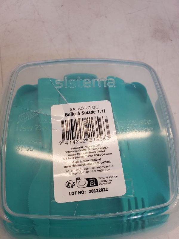 Photo 7 of PACK OF 4 - Sistema Salad Max TO GO Lunch Box | 1.63L Food Storage Container with Individual Compartments **READ NOTES**