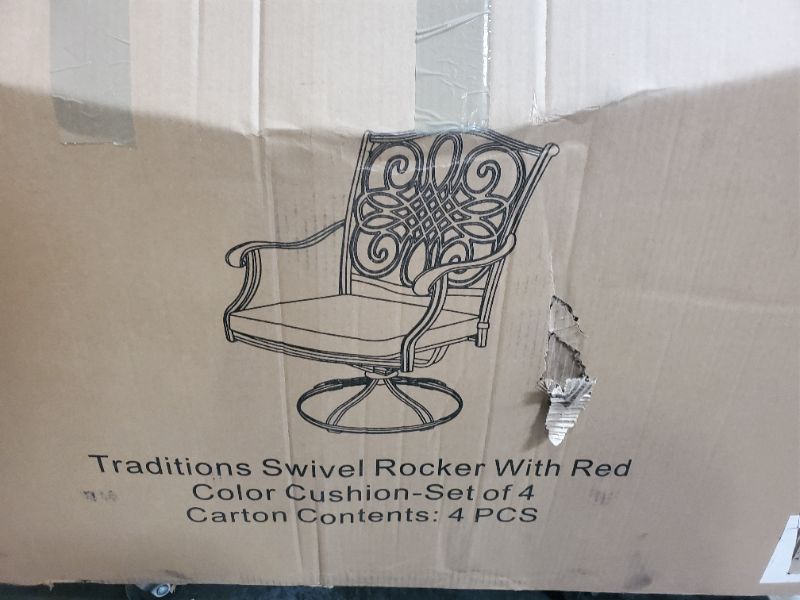 Photo 1 of Set of 3 Traditions Swivel Rocker With Red Color Cushion  (READ NOTES ) 