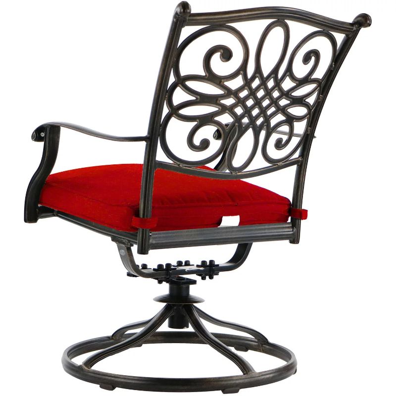 Photo 2 of Set of 3 Traditions Swivel Rocker With Red Color Cushion  (READ NOTES ) 