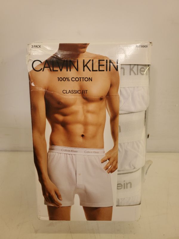 Photo 3 of Calvin Klein 3pk Knit Boxers, Men, Size XL, 100% Cotton, WHITE