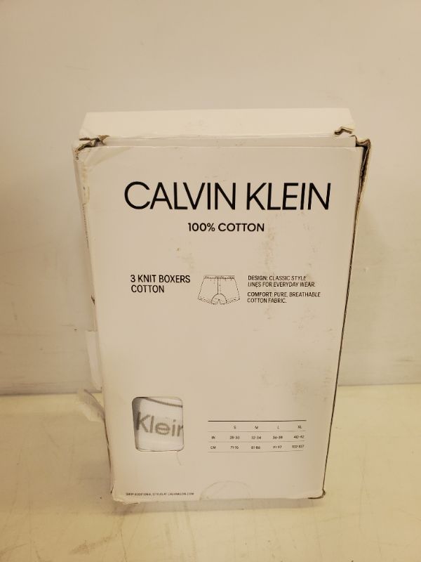 Photo 5 of Calvin Klein 3pk Knit Boxers, Men, Size XL, 100% Cotton, WHITE