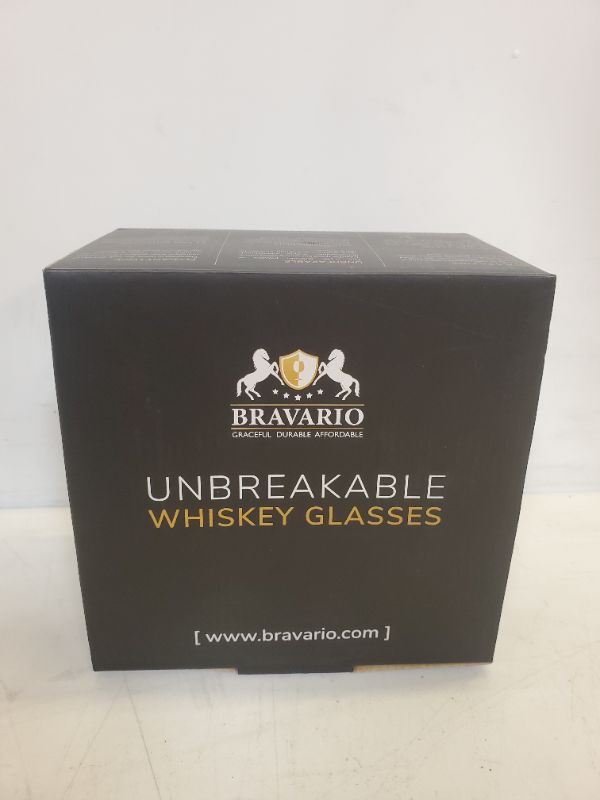 Photo 2 of Bravario Unbreakable Tritan Plastic Whiskey Glasses | Shatterproof Double Rocks | Dishwasher-Safe | BPA-free | Perfect for Cocktail Bourbon | 12.5 oz, Set of 4