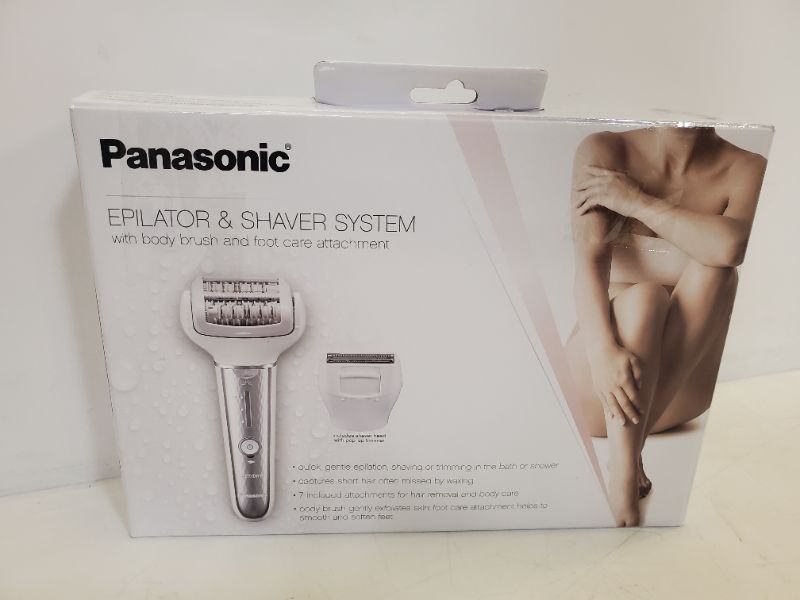 Photo 2 of Panasonic Cordless Shaver & Epilator for Women With 7 Attachments, Gentle Wet/Dry Hair Removal, Foot Scrubber & Body Cleansing Brush, ES-EL9A-S 7 attachments for hair removal + body care