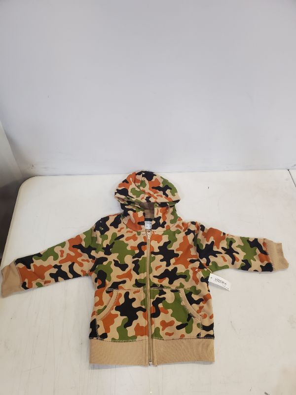 Photo 2 of Amazon Essentials Boys and Toddlers' Fleece Zip-Up Hoodie Sweatshirt 3T Green Camo NEW 