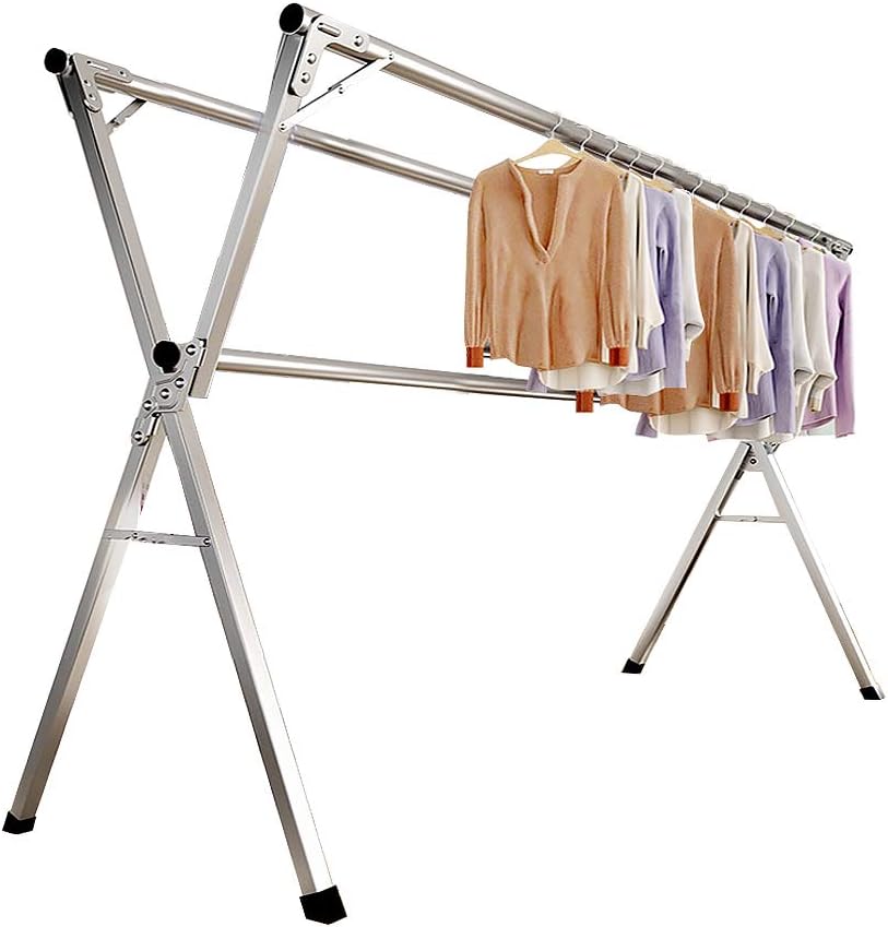 Photo 1 of AIODE Clothes Drying Rack for Laundry Foldable Free of Installation Adjustable Stainless Steel Garment Rack