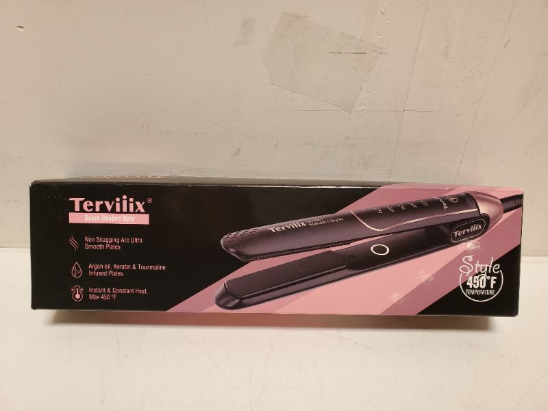 Photo 2 of Terviiix AKT-Ceramic Flat Iron Hair Straightener, ARC Non-Snagging Plate Design, 1-3/4 Inch Wide Straightening Irons for Thick Hair & Black Woman Hair & Curly Hair, Plancha De Cabello Professional