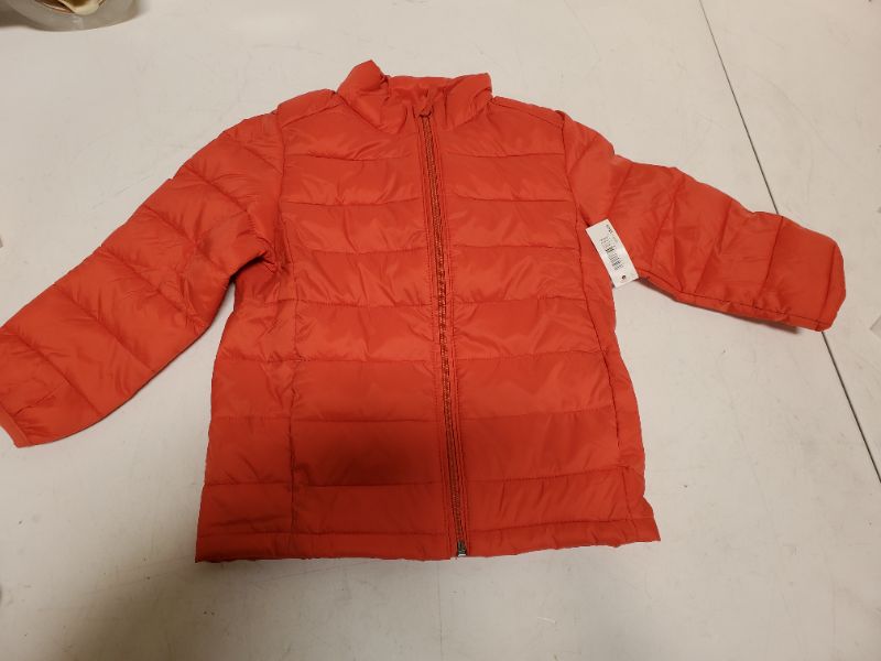 Photo 2 of Amazon Essentials Boys and Toddlers' Lightweight Water-Resistant Packable Puffer Jacket 4T Bright Orange