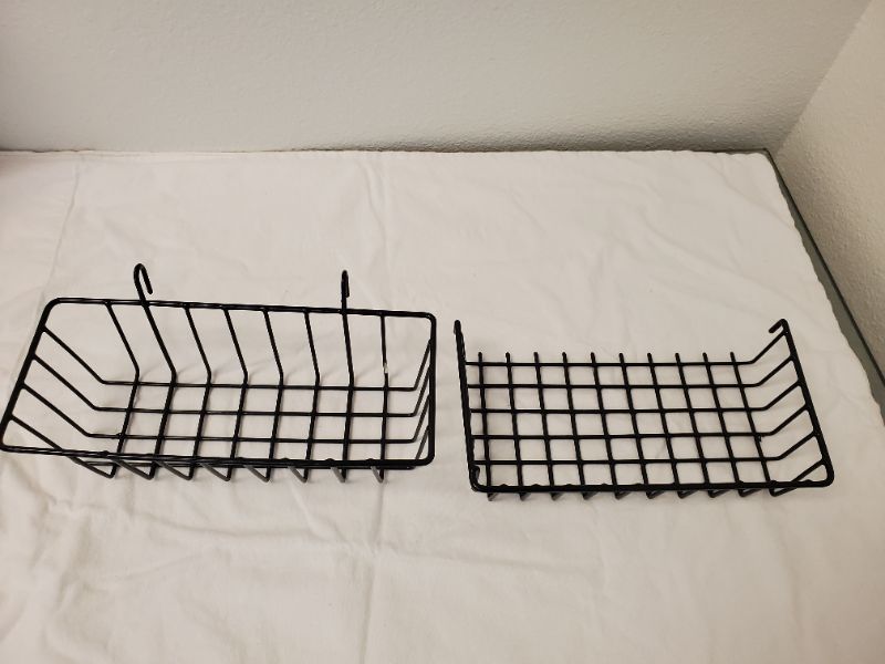 Photo 1 of 2 PC - Mesh Wire Basket Hook Basket -black 