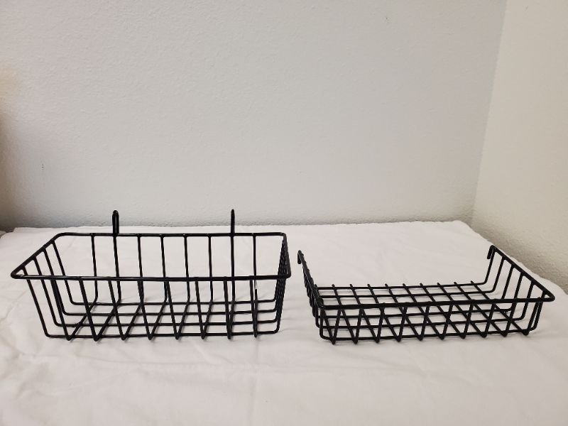 Photo 3 of 2 PC - Mesh Wire Basket Hook Basket -black 