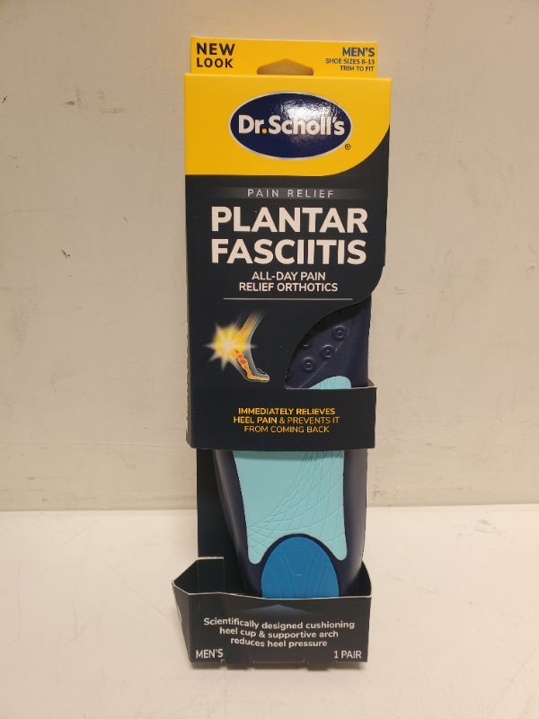 Photo 2 of PACK OF 2  - Dr. Scholl’s Plantar Fasciitis Pain Relief Orthotics for Men's Trim to Fit: 8-13 Men's Size 8-13 