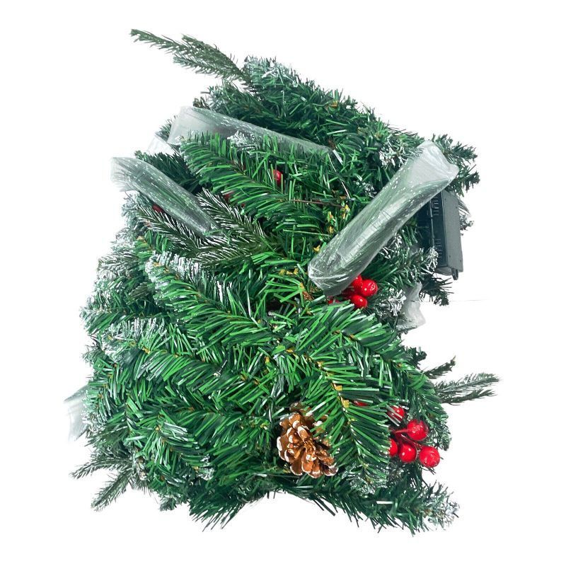 Photo 6 of FUNARTY Christmas Garland with 50 Lights for Mantle, 9ft Battery Operated Lighted Christmas Garlands with Pinecones Red Berries for Outdoor Holiday Home Fireplace Decorations