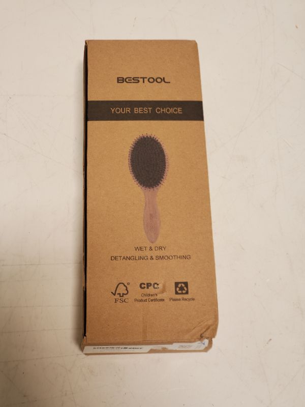 Photo 2 of BESTOOL Hair Brush, Boar Bristle Hair Brushes for Women men Kid, Boar & Nylon Bristle Brush for Wet/Dry Hair Smoothing Massaging Detangling, Everyday Brush Enhance Shine & Health**READ NOTES **