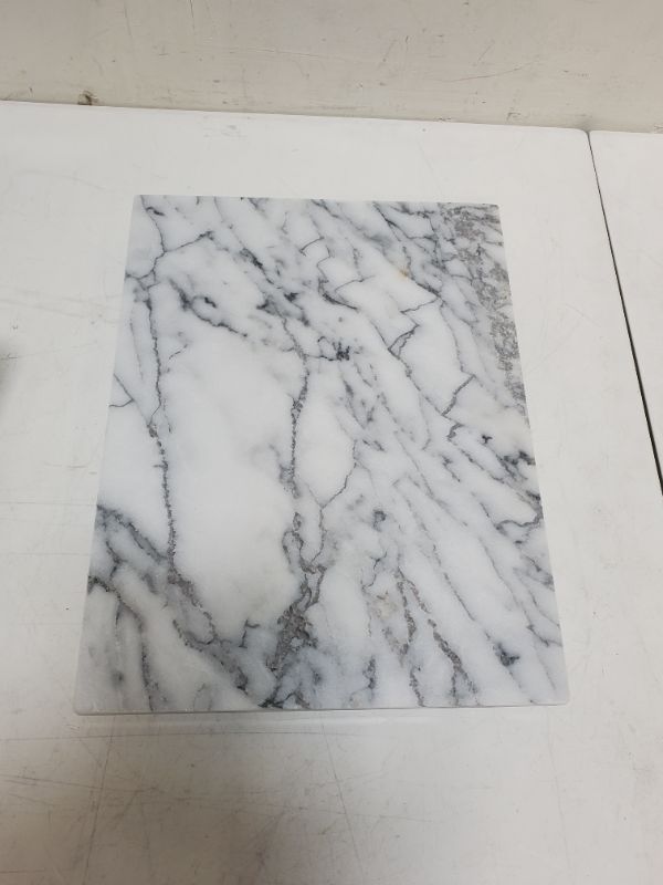 Photo 3 of Villa Acacia Marble Cutting Board - 16 x 12 Inch Marble Slab Pastry Board for Charcuterie, Cheese, Dough, Dessert - Decorative Stone Cutting Board for Kitchen and Home 16" x 12"