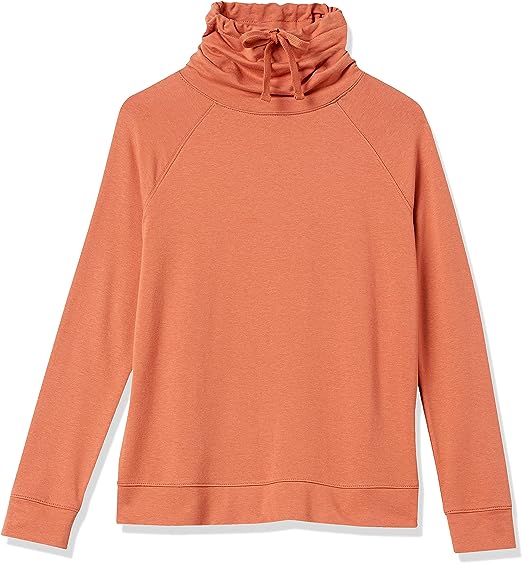 Photo 1 of Amazon Essentials Women's Studio Terry Funnel Neck Sweatshirt- Small -Caramel