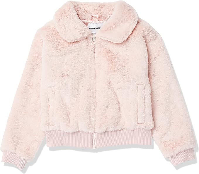 Photo 1 of Amazon Essentials Girls and Toddlers' Faux Fur Jacket - Mauve - XS 4-5 T 