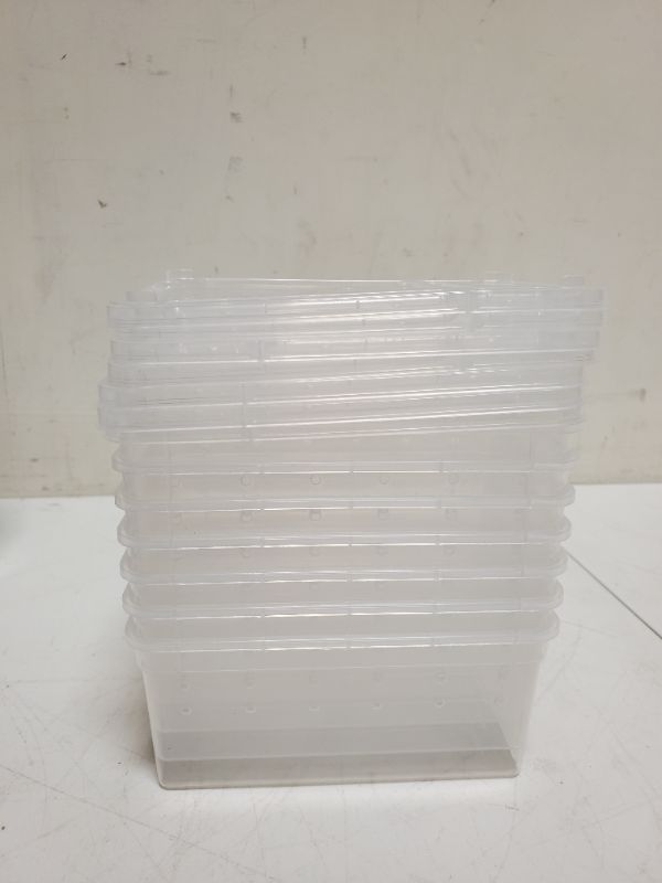 Photo 3 of Irenare 8 Pcs Reptile Feeding Box Clear Small Pet Habitat Cage Plastic Reptile Terrarium Portable Tarantula Enclosure Snake Cage Breeding Box for Bearded Dragon Lizard Spider Gecko, 5.9 x 3.9 x 2.5 In