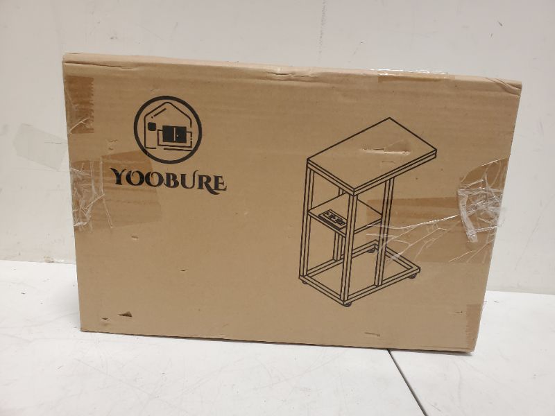 Photo 2 of Yoobure C Shaped End Table with Charging Station, Small Side Tables for Living Room, Bedroom, Sofa Table with USB Ports and Outlets for Small Spaces