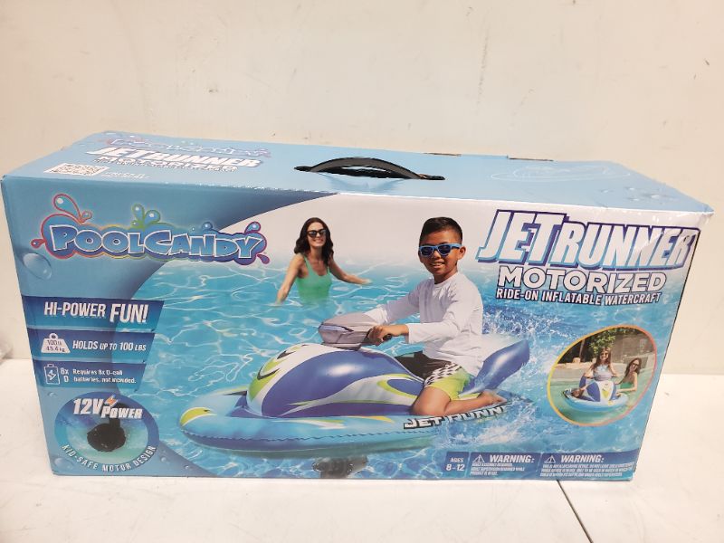 Photo 2 of Jet Runner - Motorized Kids Pool Toy for Boys & Girls by Pool Candy. Fast, Fun & Safe Kids Inflatable Powered Pool Toy. Motorized Powered Pool Float for Kids.