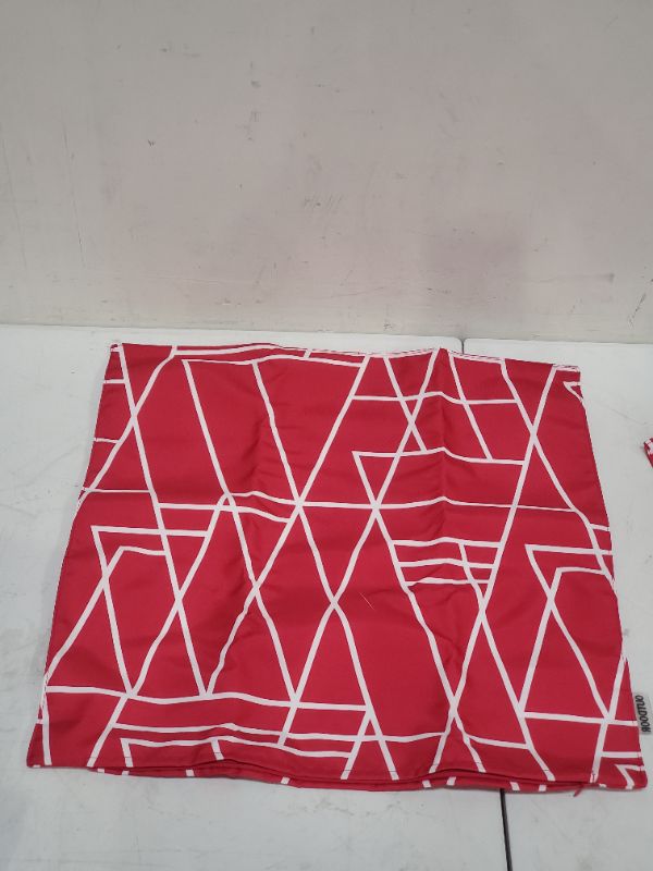 Photo 1 of MIULEE Outdoor Waterproof Throw Pillow Covers 18x18 Inch Set of 2 Geometric Pattern Decorative Square Pillow Cases -  Cushion Shell Sham for Chair Patio Garden Couch Tent Balcony Sofa -  Red