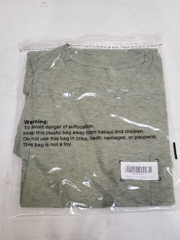 Photo 1 of Misng Women's Crewneck Summer T Shirt Short Sleeve Casual Loose Tops with Pocket, Green Half Sleeve Oversized T Shirts - small 