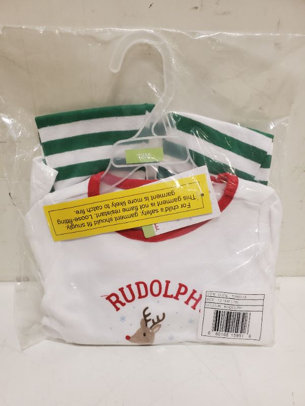 Photo 2 of Hudson Baby Baby Girls' Cotton Pajama  Rudolph Set  -  12-18 Months