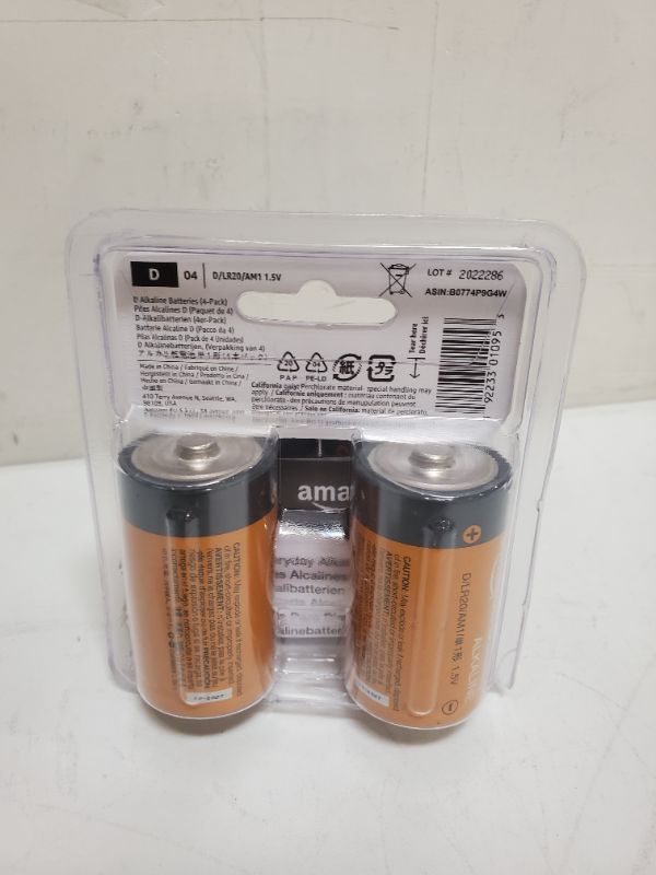 Photo 4 of Amazon Basics - D Cell All-Purpose Alkaline Batteries, Easy to Open Value Pack  D Batteries