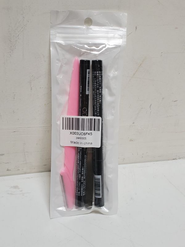 Photo 1 of 4pc set -  2 dark brown eyebrow pencil,1 tweezer, 1 facial razor #0005
