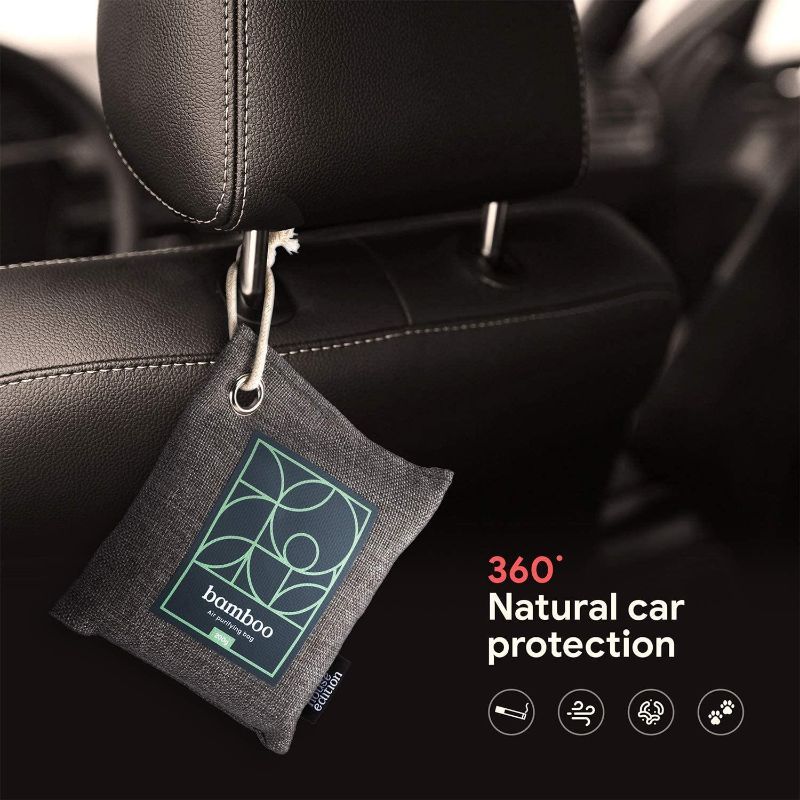 Photo 1 of BAMBOO CHARCOAL AIR PURIFYING BAGS 8 PACKS NATURAL FRESH AIR ODOR ABSORBER KIDS PETS HOME CAR PURE MATERIALS EACH PACK INCLUDES 4 SMALL 2 MEDIUM AND 2 LARGE ABSORBERS NEW