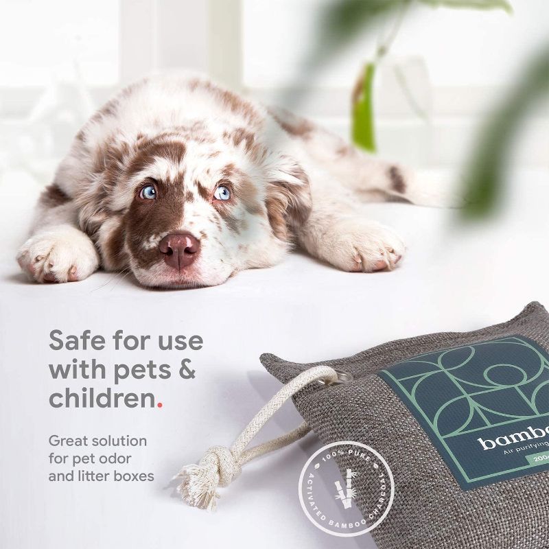 Photo 1 of BAMBOO CHARCOAL AIR PURIFYING BAGS 8 PACKS NATURAL FRESH AIR ODOR ABSORBER KIDS PETS HOME CAR PURE MATERIALS EACH PACK INCLUDES 4 SMALL 2 MEDIUM AND 2 LARGE ABSORBERS NEW