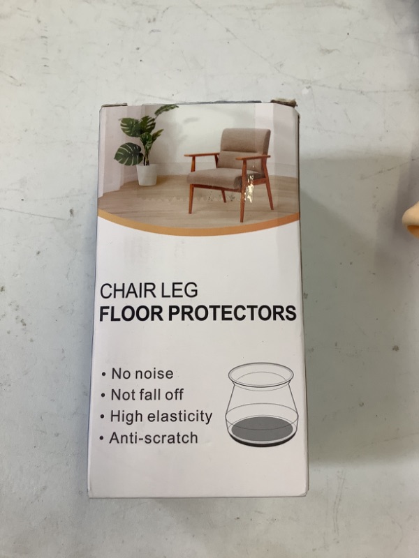 Photo 2 of 24 pcs Chair Leg Floor Protectors, Furniture Felt Pads Silicone Covers caps for Chairs,Chair Leg Protectors for Hardwood Floors (Large fit:1.3''-2'') Large (Fit 1.3"-2") Clear-24pcs