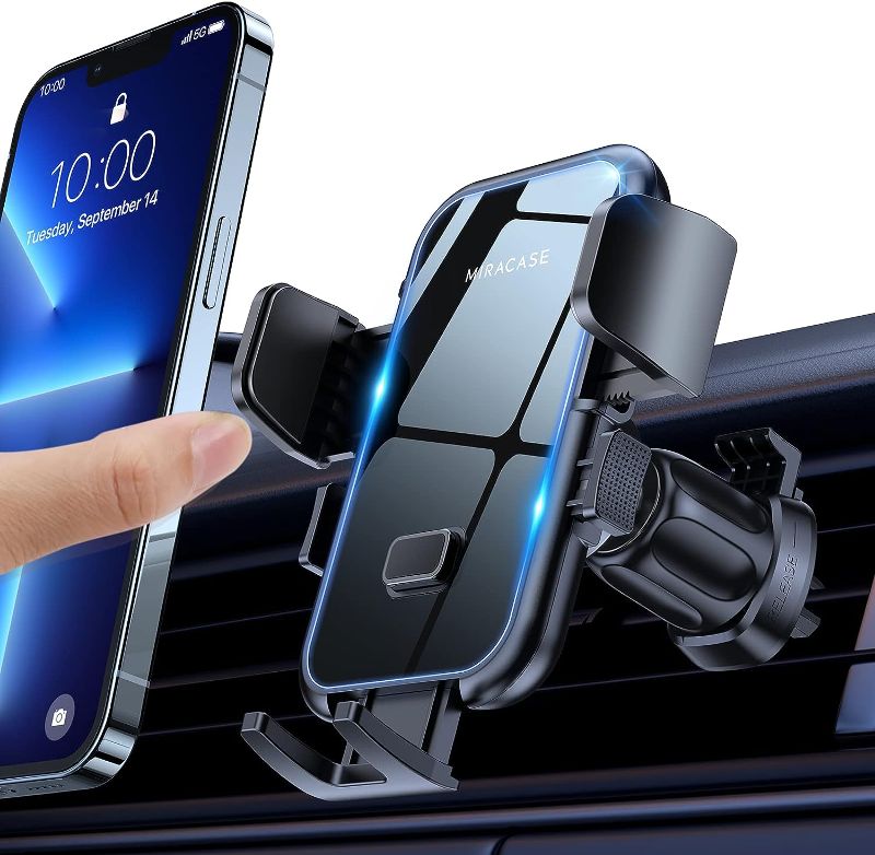 Photo 1 of Miracase Phone Mount for Car Vent, Universal Car Phone Holder Mount [Upgraded Vent Clip Never Fall Off] Hands Free Air Vent Cell Phone Holder for Car Cradle in Vehicle Compatible with All Phones