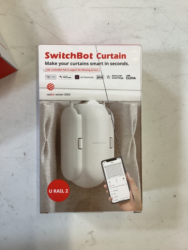 Photo 2 of SwitchBot Curtain Smart Electric Motor - Wireless App or Automate Timer Control, Use SwitchBot Hub to be Compatible with Alexa, Google Home, HomePod, IFTTT (U-Rail, White) U-Rail White