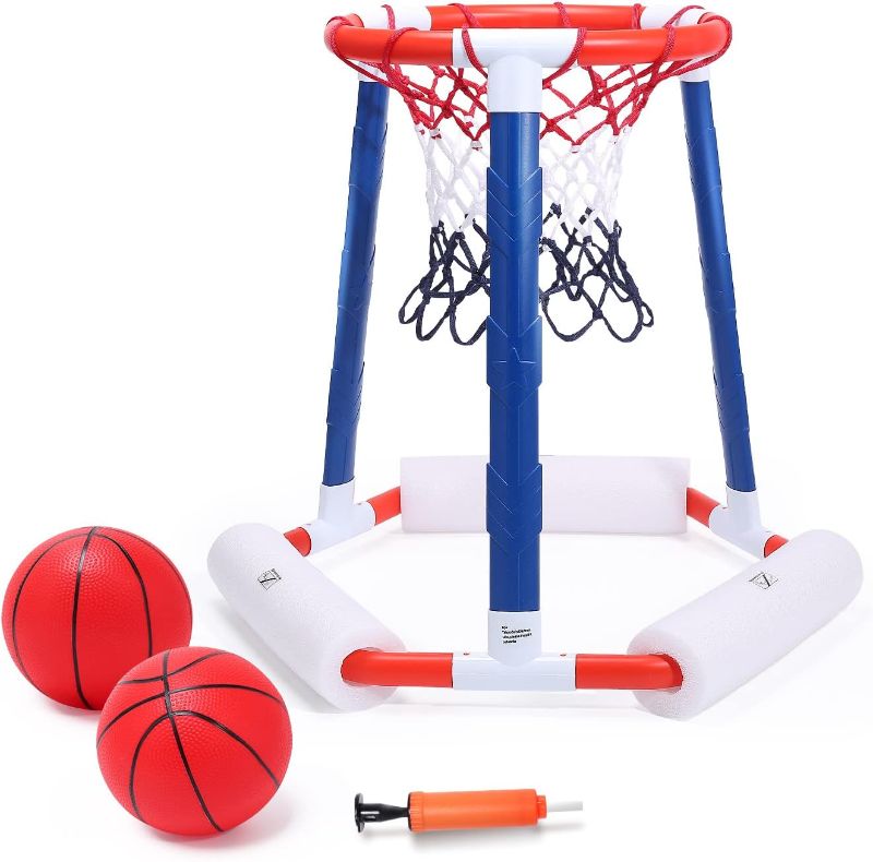 Photo 1 of EagleStone Pool Basketball Game Toys for Swimming Pool, Floating Basketball Hoop Includes Hoop, 2 Pool Balls and Pump, Inflatable Basketball Hoop Water Basketball Game Pool Toys for Kids and Adults