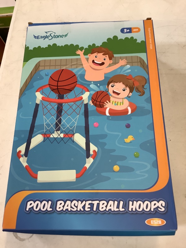 Photo 2 of EagleStone Pool Basketball Game Toys for Swimming Pool, Floating Basketball Hoop Includes Hoop, 2 Pool Balls and Pump, Inflatable Basketball Hoop Water Basketball Game Pool Toys for Kids and Adults