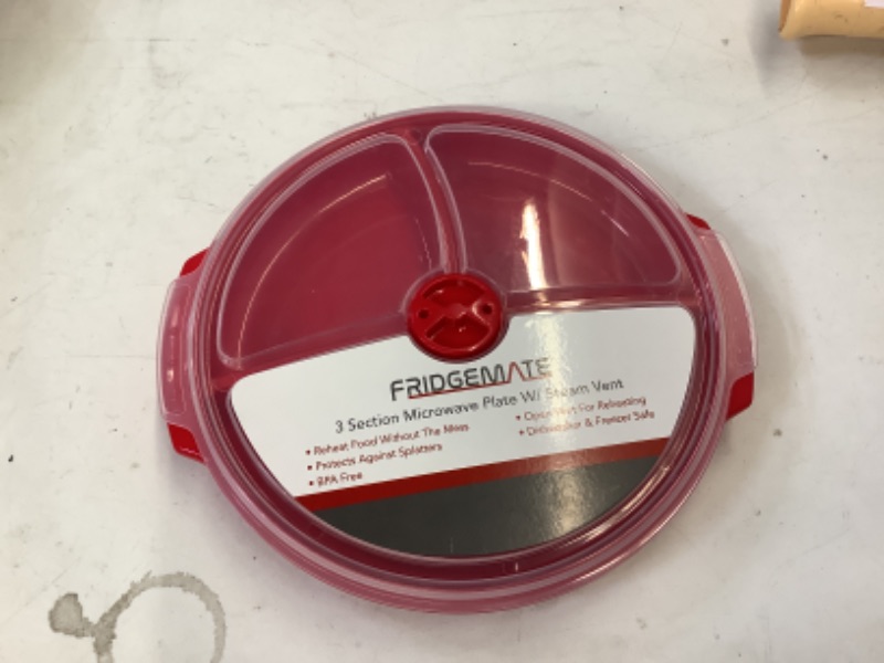 Photo 1 of Home Products Essentials - Microwave Food Storage Travel Tray Containers - Portion Control - 3 Section Compartment Divided Plates with Vented Lid For Easy Reheat 