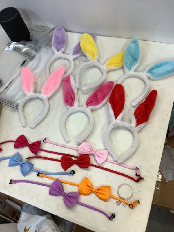 Photo 1 of Easter Bunny Ears Headband Costume Set of 6 W/ Tails 