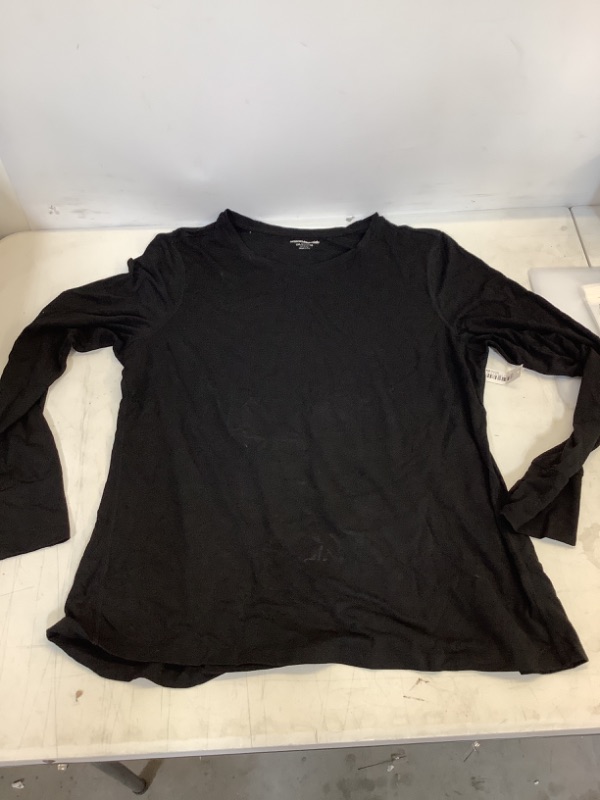 Photo 2 of Amazon Essentials Women's Studio Relaxed-Fit Long-Sleeve T-Shirt (Available in Plus Size) XX-Large Black