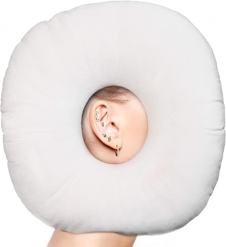 Photo 1 of Ear Piercing Pillow for Side Sleepers with Ear Hole, O-Shaped Side Sleeping Pillow, Ear Guard Pillow for CNH, Relief Ear Pain Ear Inflammation Pressure Sores