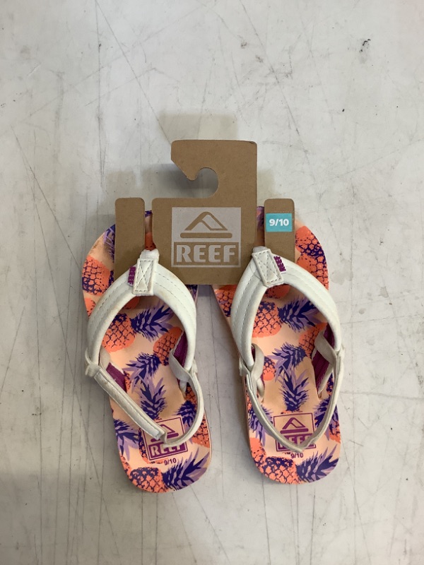 Photo 2 of Reef AHI Girls Sandals | Flip Flops for Girls Toddler (1-4 Years) 9-10 Toddler Coral Pineapples
