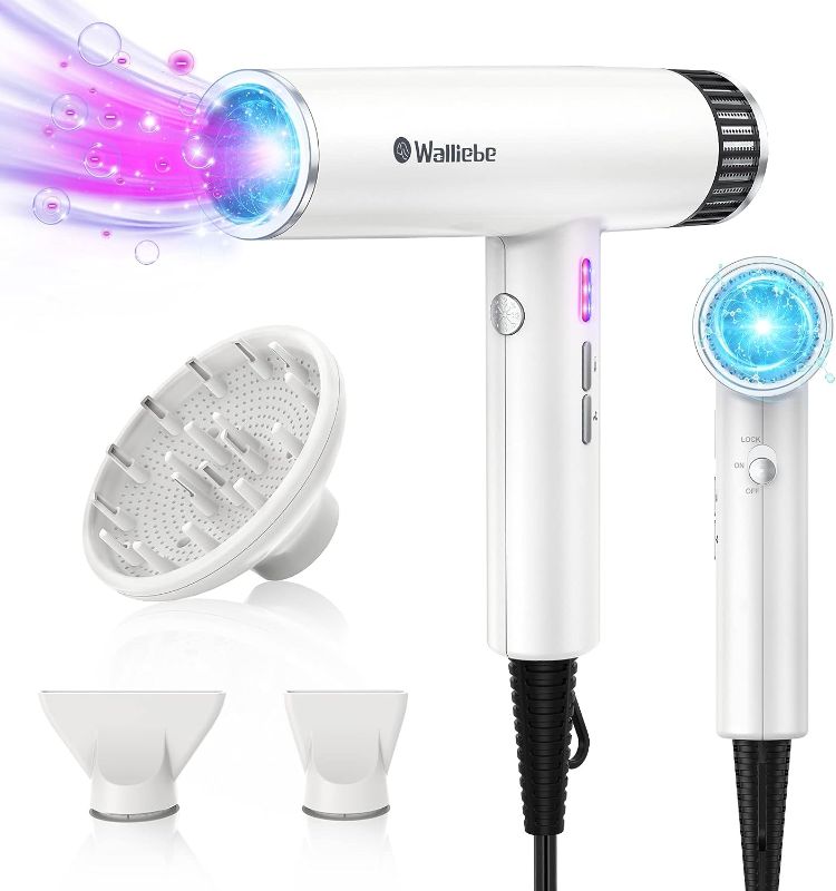 Photo 1 of Blow Dryer, Professional Hair Dryer with Negative-Ion, 105000RPM High-Speed Brushless Motor, Blow Dryer with Diffuser, Fast-Drying & Constant Temperature, Portable Dryer for Travel & Salon