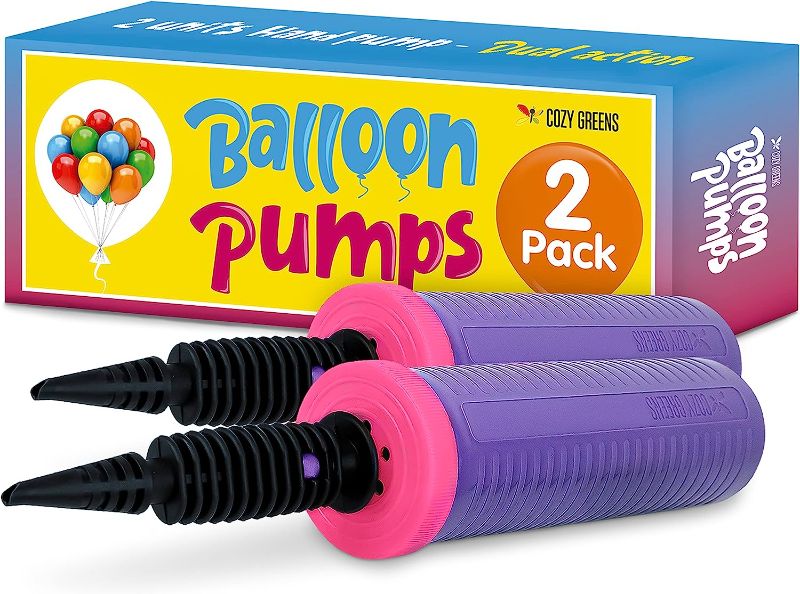 Photo 1 of Balloon Pump Hand Held, Inflator Air Pump for Balloons - 2Way Dual Action, 2Pack: Friends can Help - Easy to Use, 100% Lifetime Satisfaction Guarantee - Sturdy Balloon Inflator Pump